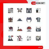 Universal Icon Symbols Group of 16 Modern Flat Color Filled Lines of room event machine business road Editable Creative Vector Design Elements