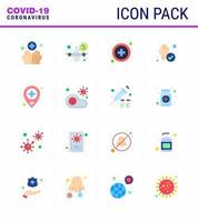 corona virus prevention covid19 tips to avoid injury 16 Flat Color icon for presentation location cleaned virus protection hand viral coronavirus 2019nov disease Vector Design Elements