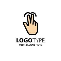 Gestures Hand Mobile Touch Tab Business Logo Template Flat Color vector