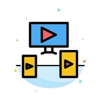 Computer Video Design Abstract Flat Color Icon Template vector