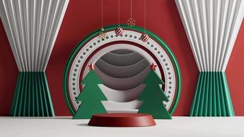 Christmas Podium Product Stage  Mockup . 3D render video