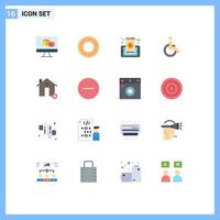 Group of 16 Modern Flat Colors Set for charge battery mobile walk bicycle Editable Pack of Creative Vector Design Elements