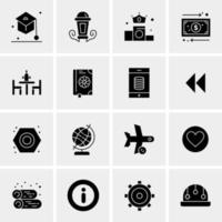 16 iconos de negocios universales vector ilustración de icono creativo para usar en proyectos relacionados con la web y dispositivos móviles