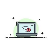 connection error internet lost internet Flat Color Icon Vector