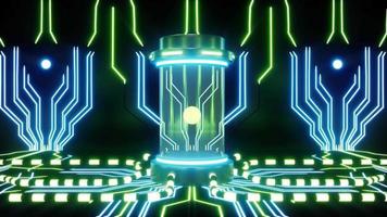 leuchtender Licht-Sci-Fi-Zylinder im Labor video