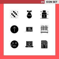 Set of 9 Modern UI Icons Symbols Signs for presentation monitor oil laptop symbols Editable Vector Design Elements