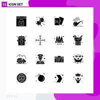 Pictogram Set of 16 Simple Solid Glyphs of halloween bottle hobbies blood smoke Editable Vector Design Elements