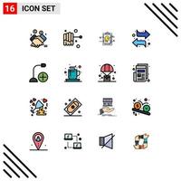 Mobile Interface Flat Color Filled Line Set of 16 Pictograms of devices add card right switch Editable Creative Vector Design Elements