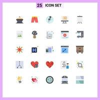 Set of 25 Modern UI Icons Symbols Signs for board ontechnology headphone book music Editable Vector Design Elements