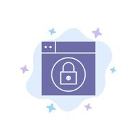 Web Design Lock Blue Icon on Abstract Cloud Background vector