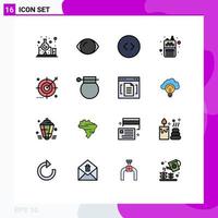 Set of 16 Modern UI Icons Symbols Signs for media audience arrows wireless radio Editable Creative Vector Design Elements