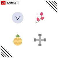 Universal Icon Symbols Group of 4 Modern Flat Icons of arrow construction and tools plent holiday garage Editable Vector Design Elements