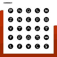 25 Currency Icon set Solid Glyph Icon Vector Illustration Template For Web and Mobile Ideas for business company