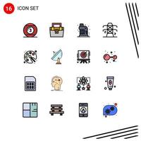 16 Creative Icons Modern Signs and Symbols of tower line material electricity plumber Editable Creative Vector Design Elements