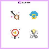 Mobile Interface Flat Icon Set of 4 Pictograms of india pr party folder relation Editable Vector Design Elements