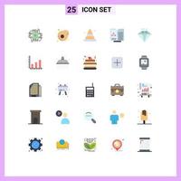 Set of 25 Modern UI Icons Symbols Signs for present diamond cone book test Editable Vector Design Elements