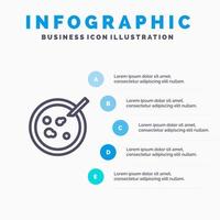 Petri Dish Analysis Medical Line icon with 5 steps presentation infographics Background vector