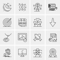 16 iconos universales de negocios vector ilustración de icono creativo para usar en proyectos relacionados con la web y dispositivos móviles