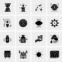 16 iconos de negocios universales vector ilustración de icono creativo para usar en proyectos relacionados con la web y dispositivos móviles