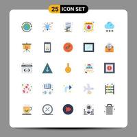 Universal Icon Symbols Group of 25 Modern Flat Colors of forecast security ecology protect antivirus Editable Vector Design Elements