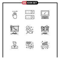 9 Thematic Vector Outlines and Editable Symbols of mic digital monitor daw ableton Editable Vector Design Elements