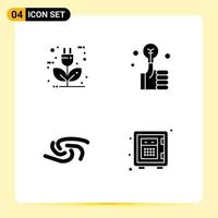 Stock Vector Icon Pack of 4 Line Signs and Symbols for auto syscoin ecology hand crypto Editable Vector Design Elements