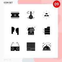 Pack of 9 Modern Solid Glyphs Signs and Symbols for Web Print Media such as energy transfer fund mind brain Editable Vector Design Elements