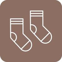 Socks Line Round Corner Background Icons vector