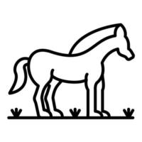 icono de línea de caballo vector