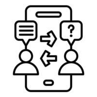 Phone Interview Line Icon vector