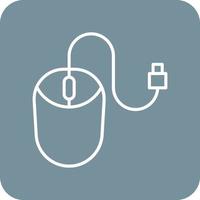 Mouse Line Round Corner Background Icons vector