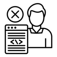 No Programming Experience Line Icon vector