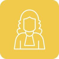 Judge Line Round Corner Background Icons vector