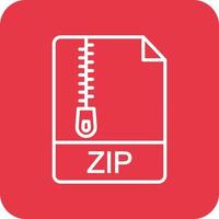 línea de archivo zip iconos de fondo de esquina redonda vector