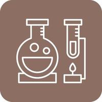 Laboratory Line Round Corner Background Icons vector