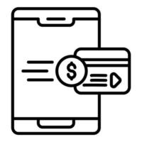 Digital Financial Transactions Line Icon vector