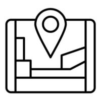 icono de línea gps vector