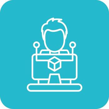 iconos de fondo de esquina redonda de línea de desarrollador de software vector