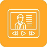 Video Lecture Line Round Corner Background Icons vector