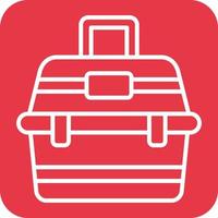Tackle Box Line Round Corner Background Icons vector