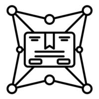 icono de línea blockchain vector