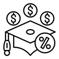 Higher Education Loan Program Line Icon vector