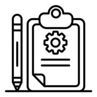 icono de línea de personalización de informes vector