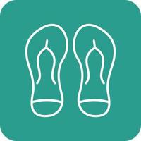 Flip Flops Line Round Corner Background Icons vector
