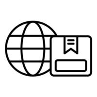 Worldwide Shipping Line Icon vector