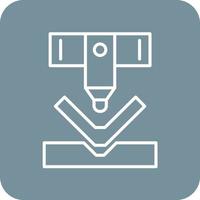 Bending Machine Line Round Corner Background Icons vector