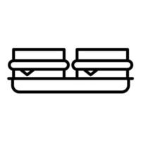 icono de línea de bandeja de sándwich vector