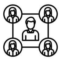 Intermediary Mediator Line Icon vector