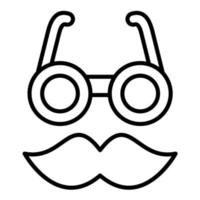 icono de línea de gafas divertidas vector