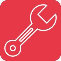 Spanner Line Round Corner Background Icons vector